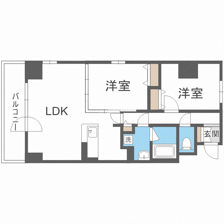 シティコート北一条(2LDK/12階)の間取り写真