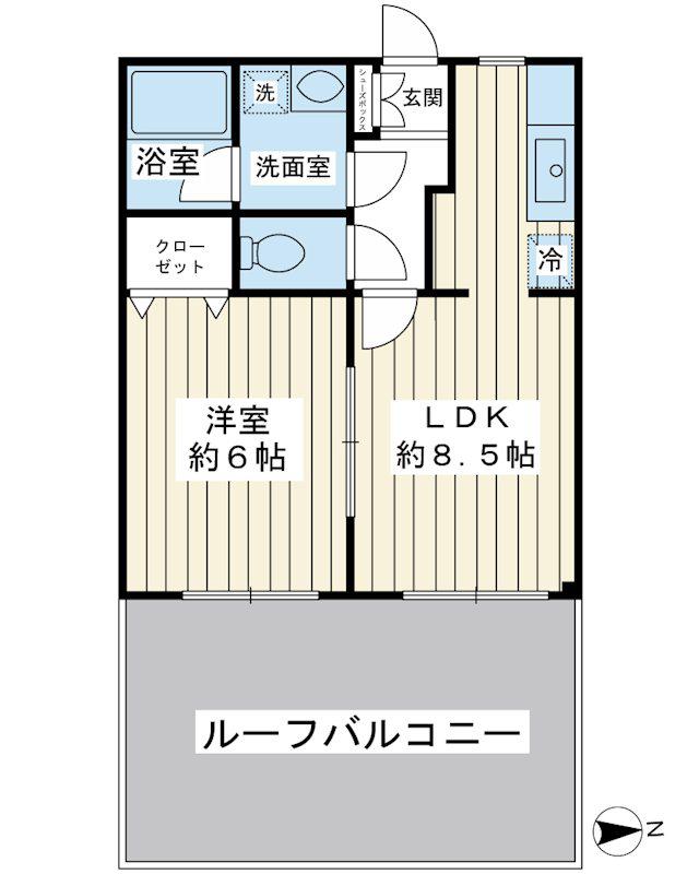 マルヨシハイツ(1LDK/2階)の間取り写真