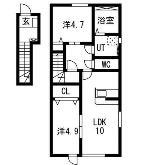 アークブリス(2LDK/2階)の間取り写真