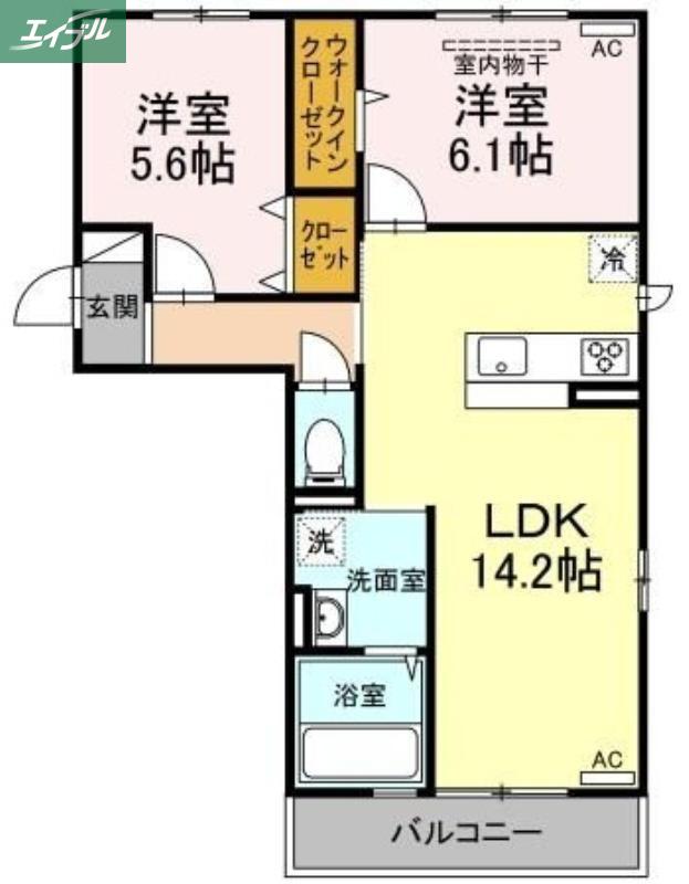 LUPINUS GARDEN(2LDK/3階)の間取り写真