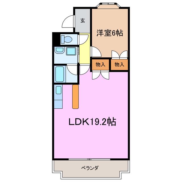 ロイヤル徳重II(1LDK/1階)の間取り写真