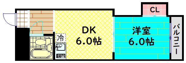 メゾンブランカ(1DK/3階)の間取り写真