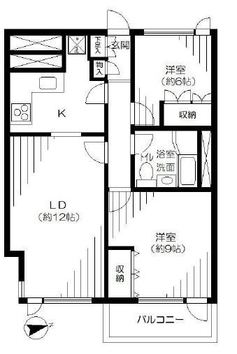 西麻布ガーデン(2LDK/5階)の間取り写真