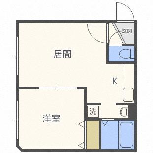 さくらハイツI(1LDK/1階)の間取り写真