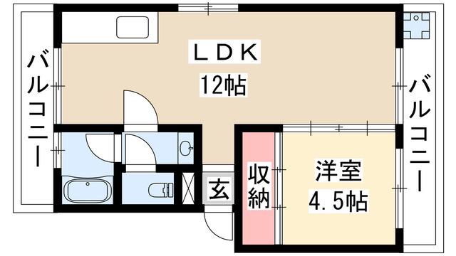 第二松田ビル(1LDK/5階)の間取り写真