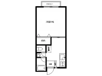 ステア三田(1K/1階)の間取り写真