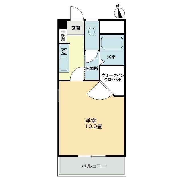 QUA21(1K/1階)の間取り写真