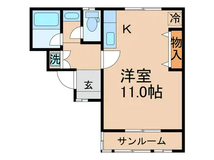 プルミエール(ワンルーム/1階)の間取り写真