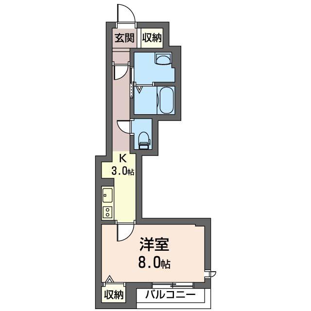 グラン レジデンス新検見川(1K/2階)の間取り写真