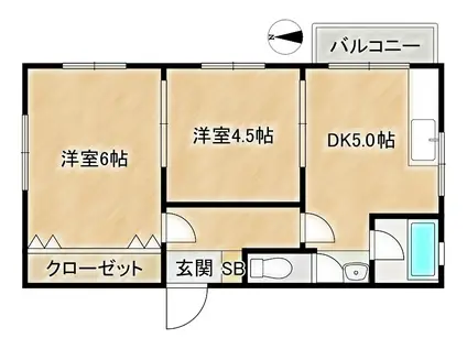 山村マンション(2DK/3階)の間取り写真