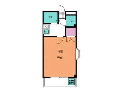 ブァルール江島(1K/2階)の間取り写真