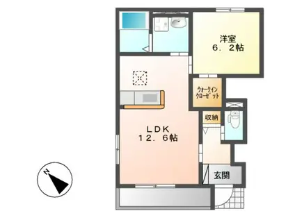 レガーロI(1LDK/1階)の間取り写真