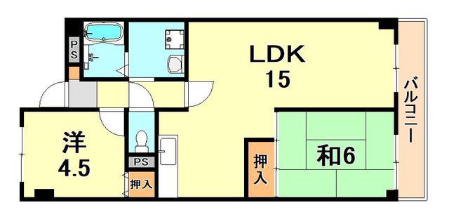 ルマージュ瑞穂(2LDK/3階)の間取り写真