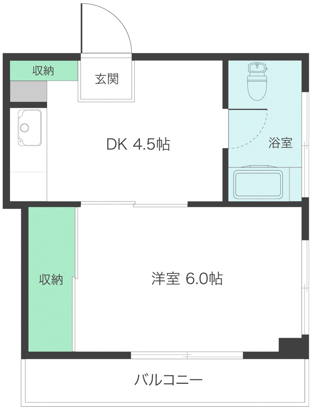 共和ビル(1DK/2階)の間取り写真