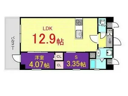 プレジデンスざ京(1SLDK/12階)の間取り写真