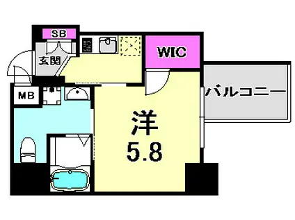 ララプレイス三宮ルミナージュ(1K/7階)の間取り写真