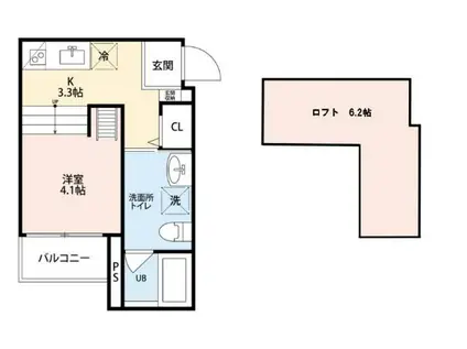 GRANBASE(1K/1階)の間取り写真