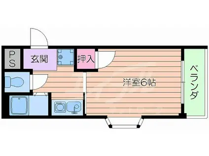 マウント・ヒルI(1K/3階)の間取り写真