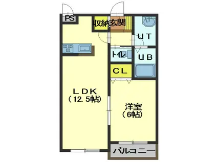 フトゥーラ日吉(1LDK/3階)の間取り写真