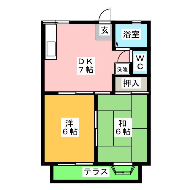 メゾンドそれいゆ(2DK/1階)の間取り写真