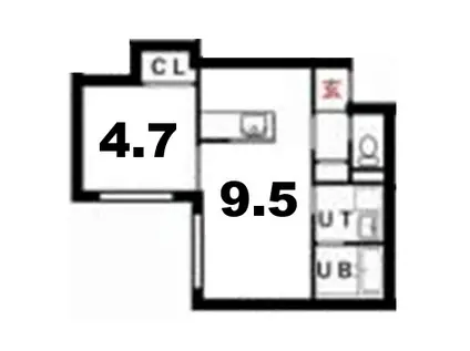 ENCHANT S-VILLAGE16N(1LDK/1階)の間取り写真