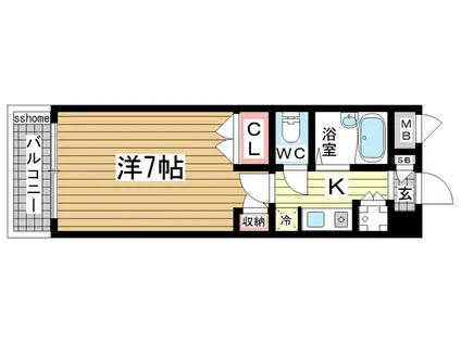 植田マンション城内(1K/4階)の間取り写真