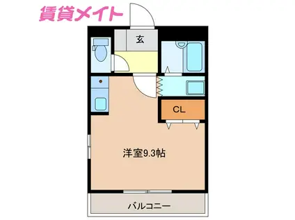 エルガーデン(ワンルーム/2階)の間取り写真