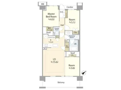 パークホームズ上板橋(3LDK/3階)の間取り写真