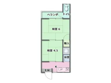 第1 光久文化(2K/2階)の間取り写真