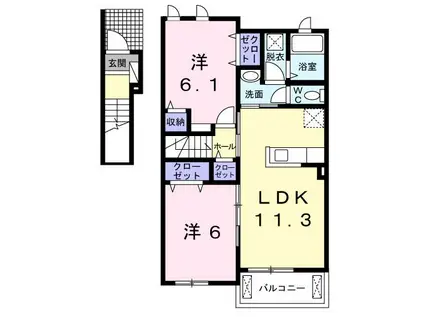 エルシェアートII(2LDK/2階)の間取り写真