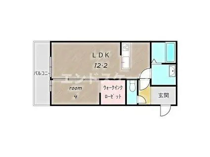 フェリーチェTAKASAKI II(1LDK/1階)の間取り写真