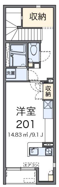リヴェールメゾン(ワンルーム/2階)の間取り写真