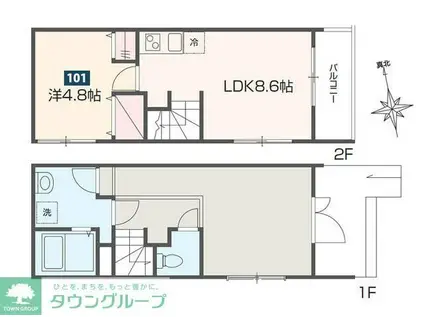 MELDIA茅ヶ崎(1LDK/1階)の間取り写真