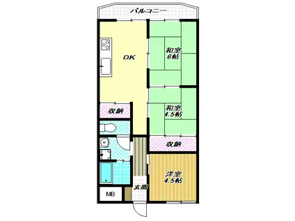 メゾン西川(3DK/3階)の間取り写真