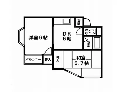 ピュアクレスト前原 NO4(2DK/1階)の間取り写真