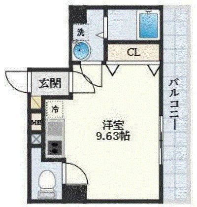 エクセル姫路(ワンルーム/10階)の間取り写真