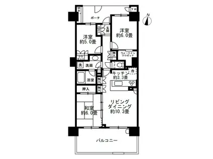 ヴィークステージ北千住イーストレジデンス(3LDK/3階)の間取り写真