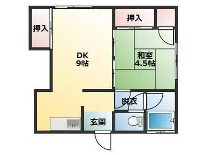 アンビション道場(1DK/2階)の間取り写真