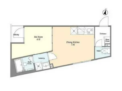 FLUFFY西早稲田(1DK/3階)の間取り写真