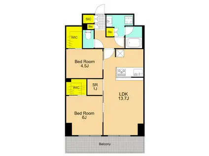 IRIS南大井(2LDK/2階)の間取り写真