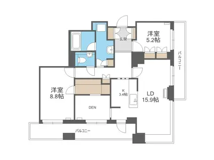 プライムメゾン大通公園(2SLDK/16階)の間取り写真