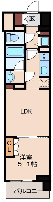 シティカレント新大阪(1LDK/13階)の間取り写真