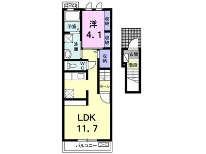 ネイバリー タウン(1LDK/2階)の間取り写真