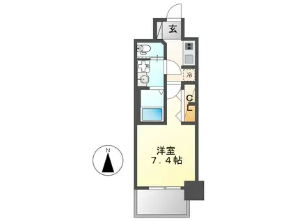 S-RESIDENCE堀田(1K/9階)の間取り写真