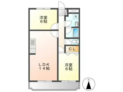 メゾンアメニティ(2LDK/1階)の間取り写真
