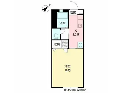 ファレノ (1K/1階)の間取り写真