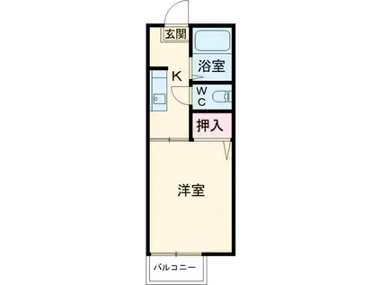 ハイツ フラリッシュII(1K/1階)の間取り写真