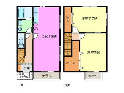 クライス(2LDK/1階)の間取り写真