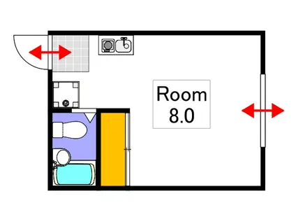 オレンジハウスIII(ワンルーム/1階)の間取り写真