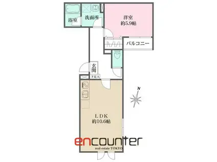 THE PARK MAISON中野3丁目(1LDK/3階)の間取り写真